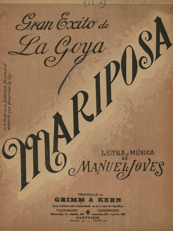 Carátula de la canción &amp;quot;Mariposa del amor&amp;quot; de Manuel Jovés (detalle)