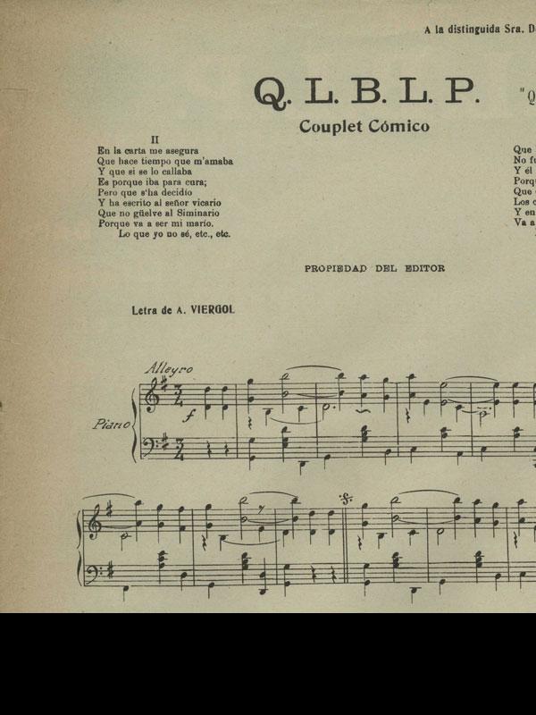 Partitura de Manuel Jovés, &amp;quot;Q.L.B.L.P.&amp;quot; (detalle)