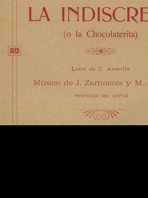  Carátula de la canción  "La indiscreta" de Manuel Jovés (detalle)
