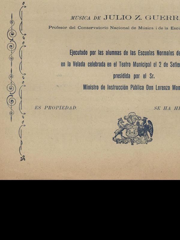 Portada de la partitura Patria Nueva. Música de Julio Guerra García (detalle)