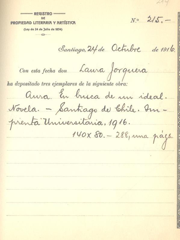 Registro de la obra &amp;quot;Aura. En busca de un ideal&amp;quot; de Laura Jorquera