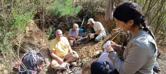 En excavación